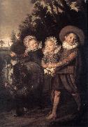 HALS, Frans Three Children with a Goat Cart oil painting reproduction